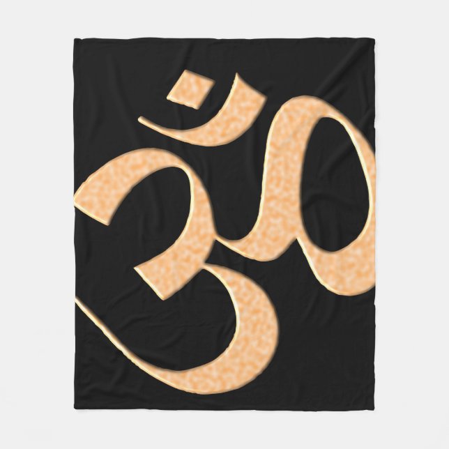 Gold Om  Fleece Blanket (Front)