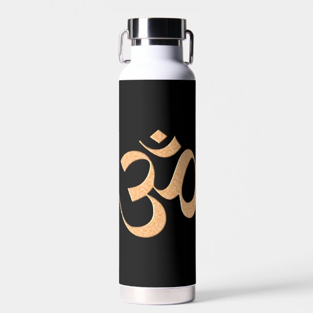 Gold Om  Water Bottle (Front)