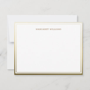 Gold Ombre Border Professional Modern Note Card