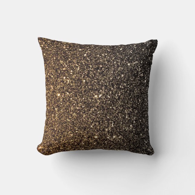 Gold Ombre Faux Glitter Cushion (Front)