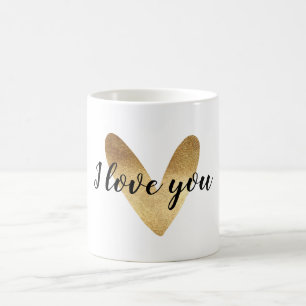 Gold Ombre Heart Coffee Mug
