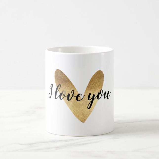 Gold Ombre Heart Coffee Mug (Center)