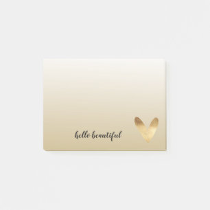Gold Ombre Heart Post-it Notes