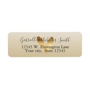 Gold Ombre Heart Return Address Label