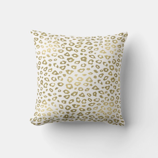 Gold Ombre Leopard Print Cushion (Front)