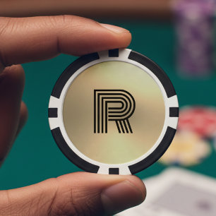 Gold Ombre Monogram Poker Chips