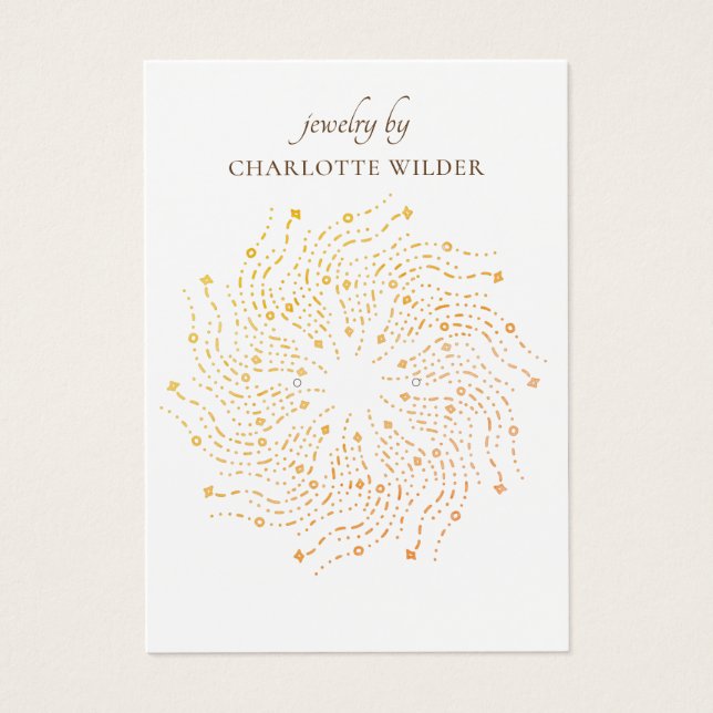 Gold Ombre Sunburst Spiral Earring Display Card (Front)