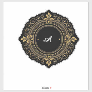 Gold On Black Circular Ornate Frame