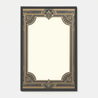 Gold on Black Classic Art Deco Post-it Notes