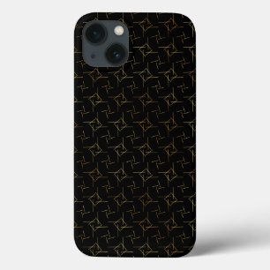 Gold On Black Modern Design iPhone 13 Case