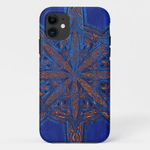 Gold on Blue Chaos iPhone 11 Case