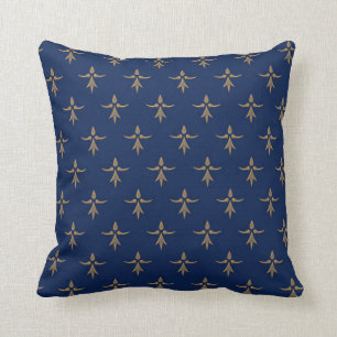 Gold on Blue Cushion