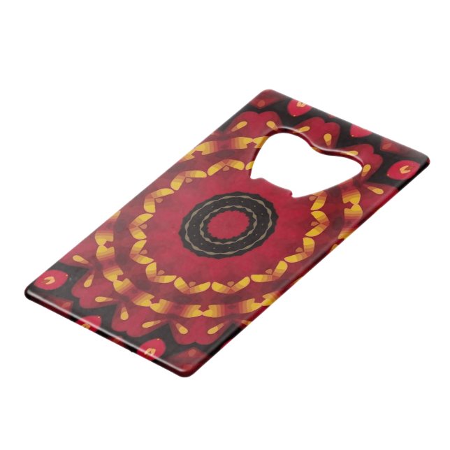 Gold On Red Mandala (Back Angled)