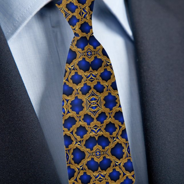 Gold on Saphire Formal Pattern Tie (Creator Uploaded)