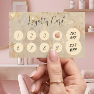 Gold Opal Custom Business Loyalty Punch Card