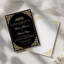 Gold Opulent Baroque Frame Black Muslim Wedding