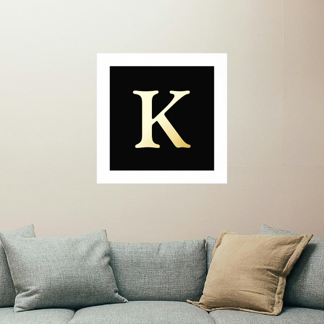 Gold or Silver Initial Letter | Black  Foil Prints (Creator Uploaded)