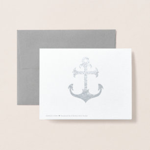 Gold or Silver Michigan State Map and Anchor Foil Card