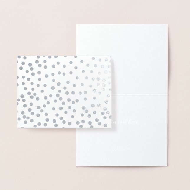 Gold or Silver Modern Abstract Random Dot Pattern Foil Card (Display)