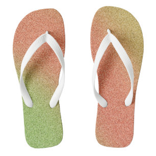 Gold-Orange-Green Gradient Glitters, Pair of Thongs
