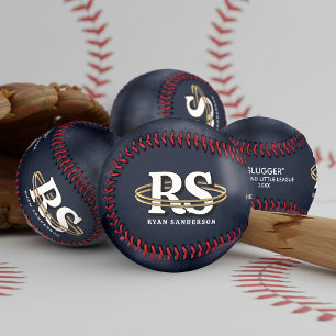 Gold Orbit Monogram Initials Any Colour ID1331 Baseball