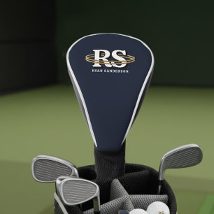 Gold Orbit Monogram Initials Any Colour ID1331 Golf Head Cover