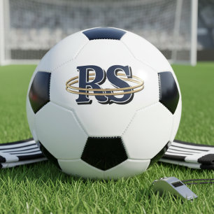 Gold Orbit Monogram Initials Any Colour ID1331 Soccer Ball