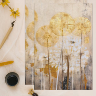 Gold Oriental Floral Modern Tissue Paper