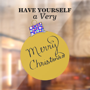 Gold Ornament Ball Merry Christmas