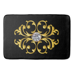 Gold Ornament Gem Diamond Bath Matt Bath Mat