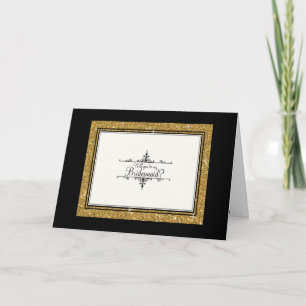 Gold Ornament Glitter Striped Classic Thank You