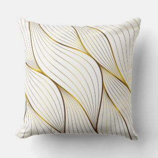 Gold ornament leaf cushion