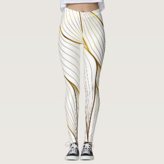 Gold ornament leaf  leggings