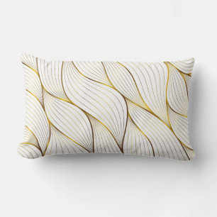 Gold ornament leaf  lumbar cushion