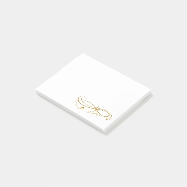 Gold Ornament Post It Notes (Angled)