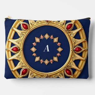 Gold-Ornamented Circular Design Accessory Pouch