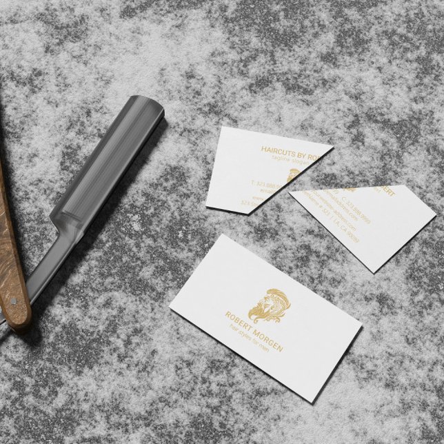 Gold ornaments haircut logo business card (Creator Uploaded)