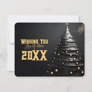 Gold Ornaments Modern Happy New Year Card