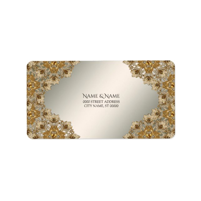 Gold Ornate Address Label (Front)