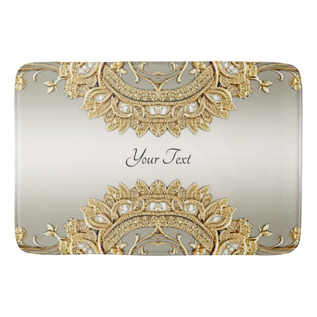 Gold Ornate Bath Mat (Front)