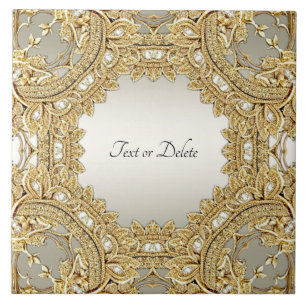 Gold Ornate Ceramic Tile