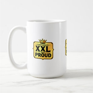Gold Ornate Crown Badge with Bold Black "Confidenc Coffee Mug
