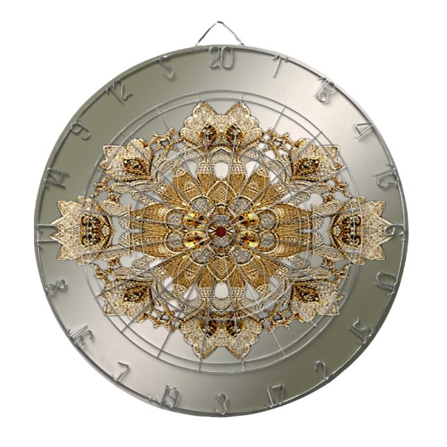 Gold Ornate Floral Dartboard (Front)