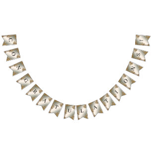 Gold Ornate Floral Frame Bunting Flag