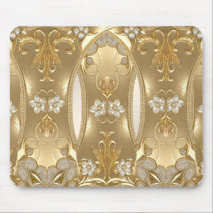 Gold Ornate Floral Mousepad