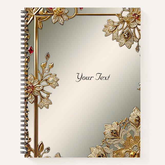 Gold Ornate Floral Notebook (Front)