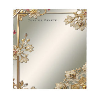 Gold Ornate Floral Notepad