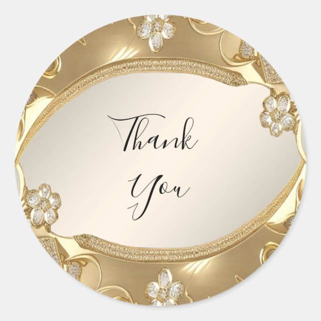 Gold Ornate Floral Sticker (Front)