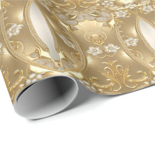 Gold Ornate Floral Wrapping Paper