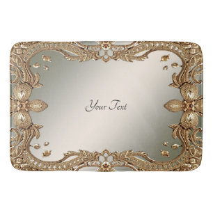 Gold Ornate Frame Bath Mat